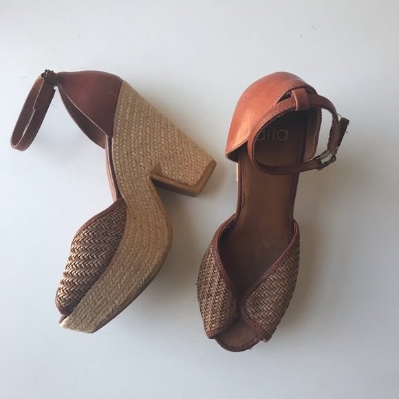 Aita Shoes - Aita Espadrille wedges open toe ankle strap 7.5